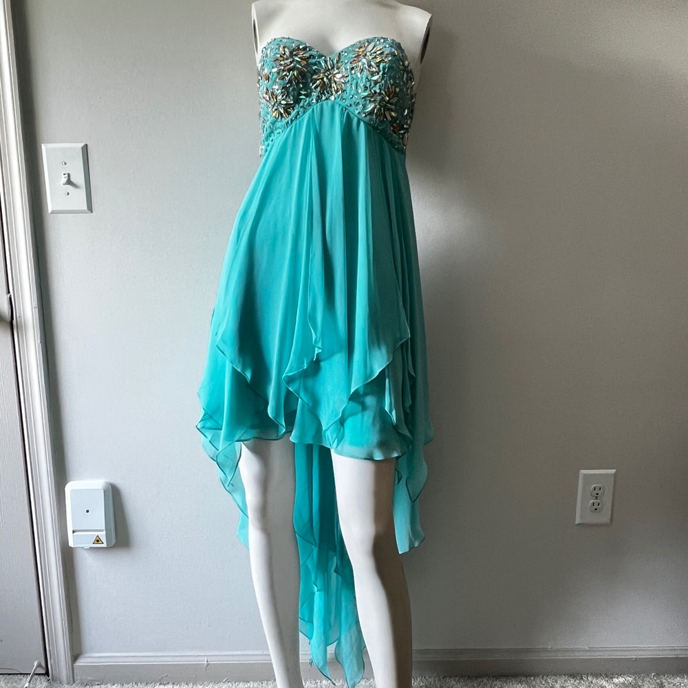 Y2K Fairycore Mermaidcore Jeweled Corset Chiffon Party Prom Homecoming Dress 0